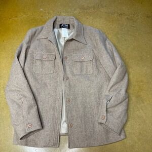 Women's Tan 100% Wool Button Up  Jacket Size 8 Light Weight